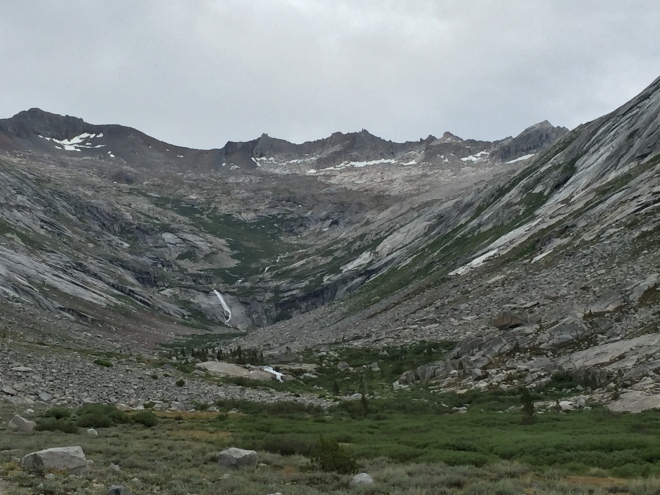 The trail towards the pass. The actual pass is around the slope on the right, and can't be seen from here.